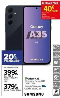 Carrefour Drive Samsung - galaxy a35 offre