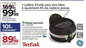 Carrefour Drive Tefal - friteuse sans huile offre