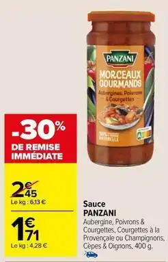 Carrefour Drive Panzani - sauce offre