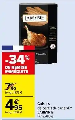 Carrefour Drive Labeyrie - cuisses de confit de canard offre