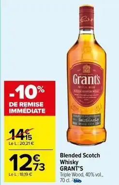 Carrefour Drive Grant's - blended scotch whisky offre