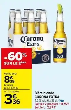 Carrefour Drive Corona - bière blonde extra offre