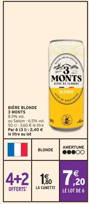 Intermarché 3 MONTS BIÈRE BLONDE offre