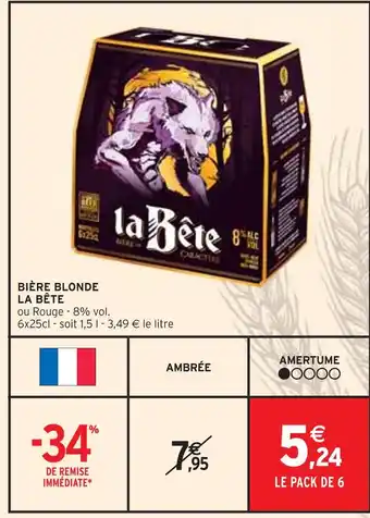 Intermarché LA BÊTE BIÈRE BLONDE offre