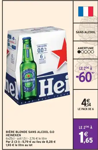 Intermarché HEINEKEN BIÈRE BLONDE SANS ALCOOL 0.0 offre