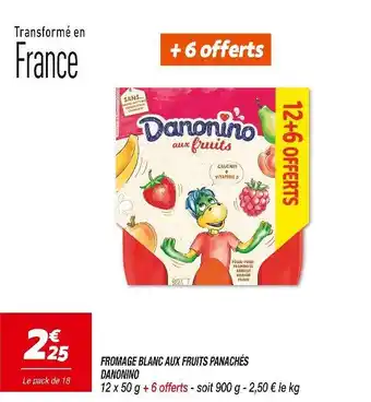 Netto DANONINO FROMAGE BLANC AUX FRUITS PANACHÉS offre