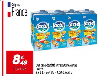 Netto LACTEL LAIT DEMI-ÉCRÉMÉ UHT DE BONS MATINS offre