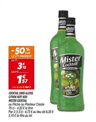 Netto MISTER COCKTAIL COCKTAIL SANS ALCOOL CITRON VERT KIWI offre