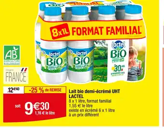 Migros Lait bio demi-écrémé UHT LACTEL offre