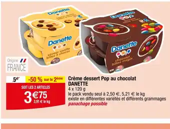 Migros Creme dessert pop au chocolat danette offre