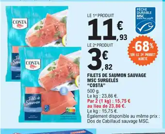 E.Leclerc FILETS DE SAUMON SAUVAGE MSC SURGELÉS offre