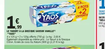 E.Leclerc LE YAOURT À LA GRECQUE SAVEUR VANILLE(1) offre