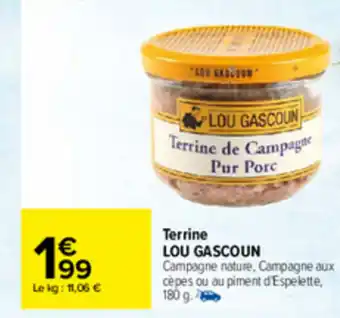 Carrefour Terrine Lou Gascoun offre