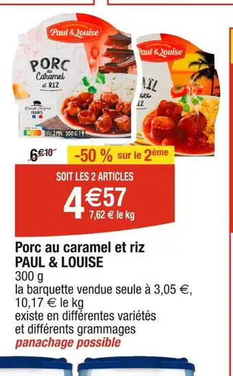 Cora x Carrefour PAUL & LOUISE Porc au caramel et riz offre