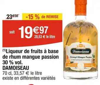 Cora x Carrefour DAMOISEAU Liqueur de fruits à base de rhum mangue passion 30 % vol offre