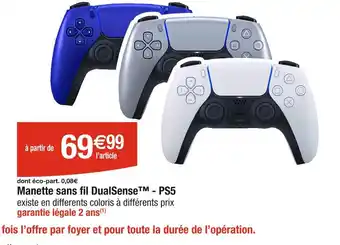 Cora PlayStation Manette sans fil DualSenseTM- PS5 offre