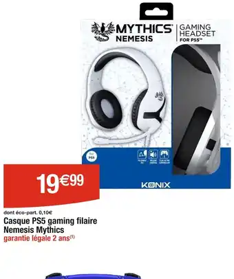 Cora x Carrefour Nemesis Mythics Casque PS5 gaming filaire offre