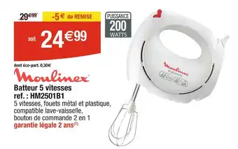 Cora x Carrefour Moulinex Batteur 5 vitesses offre