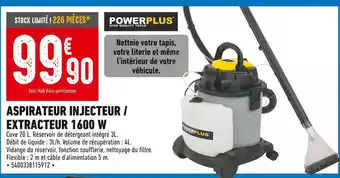 Brico Cash POWERPLUS ASPIRATEUR INJECTEUR / EXTRACTEUR 1600 W offre