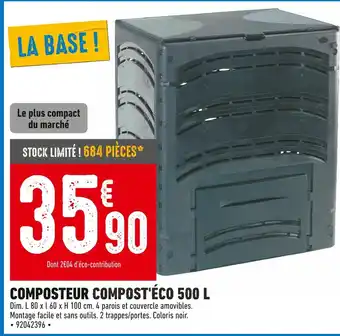 Brico Cash COMPOSTEUR COMPOST'ÉCO 500 L offre