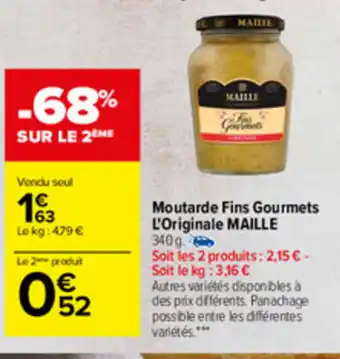 Carrefour Moutarde Fins Gourmets offre