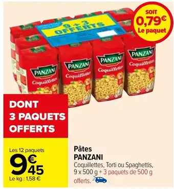 Carrefour Pâtes PANZANI offre