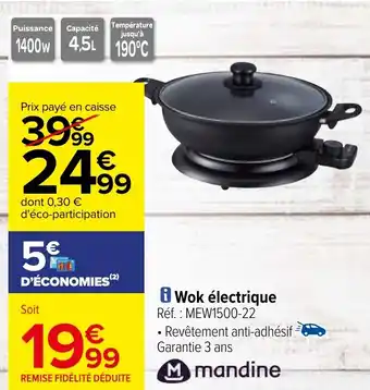 Carrefour Wok électrique offre