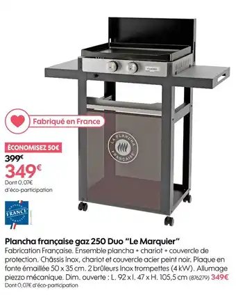 Truffaut Le Marquier Plancha française gaz 250 Duo offre