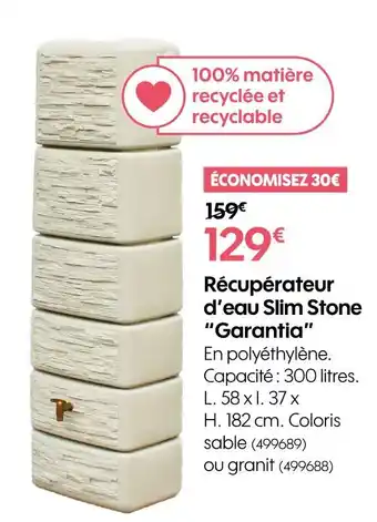 Truffaut Garantia Récupérateur d’eau Slim Stone offre