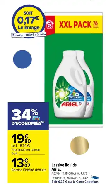 Carrefour Lessive liquide ARIEL offre