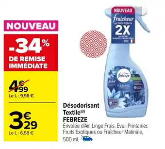 Carrefour Désodorisant Textile(d) FEBREZE offre