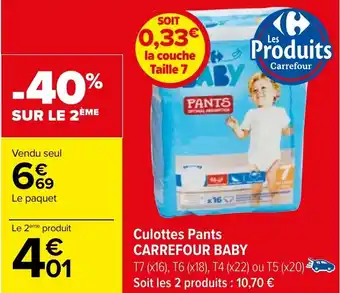 Carrefour Culottes Pants CARREFOUR BABY offre