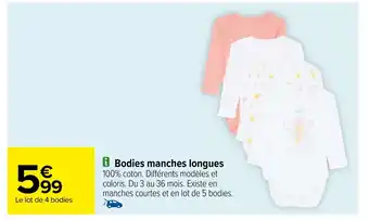 Carrefour Bodies manches longues offre