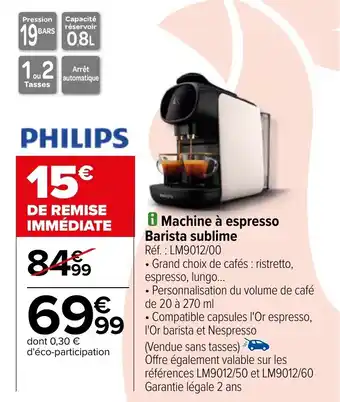 Carrefour Machine à espresso Barista sublime offre