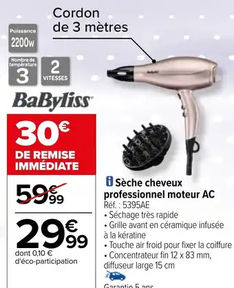 Carrefour i Sèche cheveux professionnel moteur AC Réf.: 5395AE offre