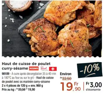 Thiriet Haut de cuisse de poulet curry-sésame offre