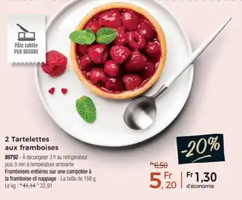 Thiriet 2 Tartelettes aux framboises offre