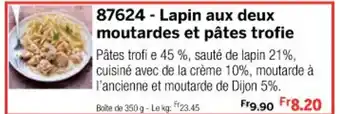 Thiriet 87624 - Lapin aux deux moutardes et pâtes trofie Pâtes trofie offre