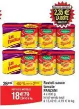 Migros Panzani - ravioli sauce tomate offre