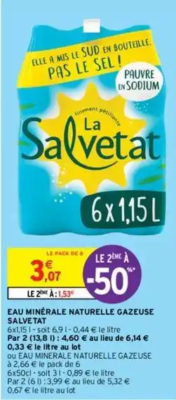 Intermarché La salvetat - eau minerale naturelle gazeuse offre