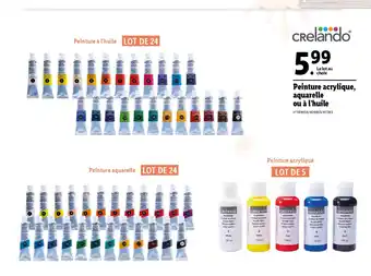 Lidl Peinture acrylique, aquarelle ou à l'huile offre