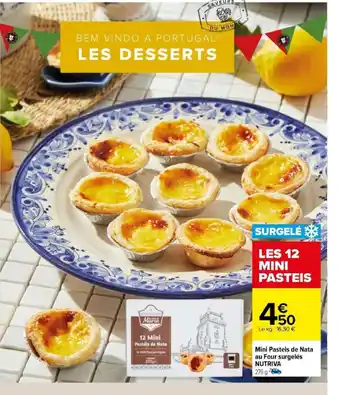 Carrefour Mini Pasteis de Nata au Four surgelés NUTRIVA 276 offre