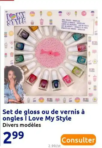 Action Set de gloss ou de vernis à ongles i love my style offre