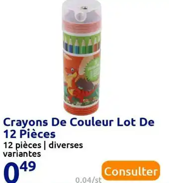 Action Crayons de couleur lot de 12 pièces offre