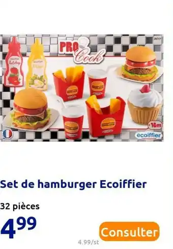 Action Ecoiffier set de hamburger offre