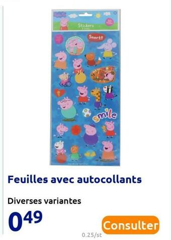 Action Feuilles avec autocollants offre