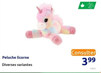 Action Peluche licorne offre
