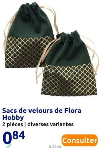Action Sacs de velours de flora hobby offre