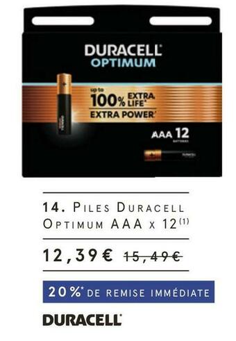 Monoprix Duracell piles optimum offre