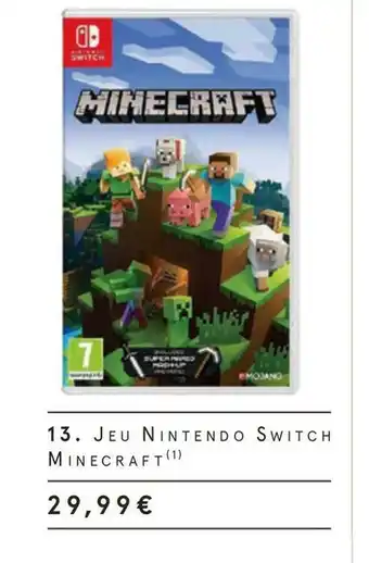 Monoprix Jeu nintendo switch minecraft offre